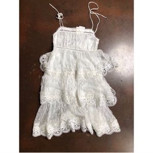Few Moda White Lace Polka Dot Dress Small Mini